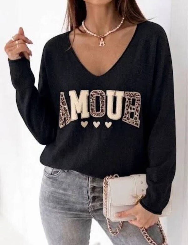Pull amour noir