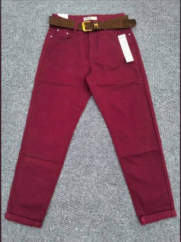 Jeans MOM bordeaux