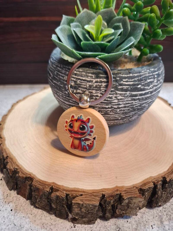 Schlüsselanhänger - roter Drache