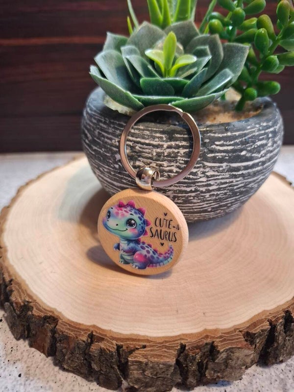 Schlüsselanhänger - blauer Saurus