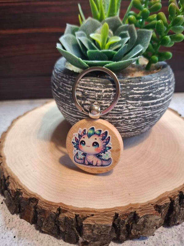 Schlüsselanhänger - weißer Drache