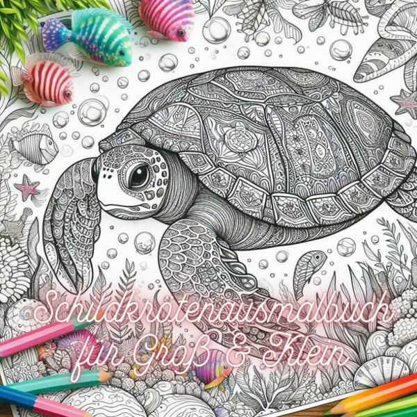 Schildkrötenausmalbuch für Groß & Klein