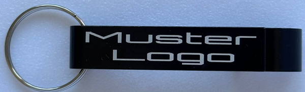 Schlüsselanhänger aus Aluminium mit Flaschenöffner Gravir