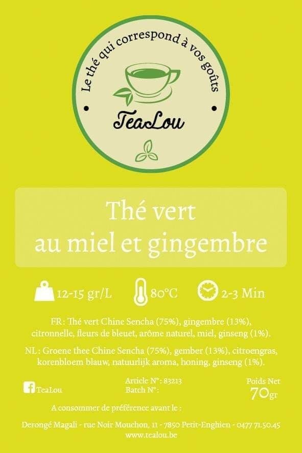 Thé vert au miel et gingembre
