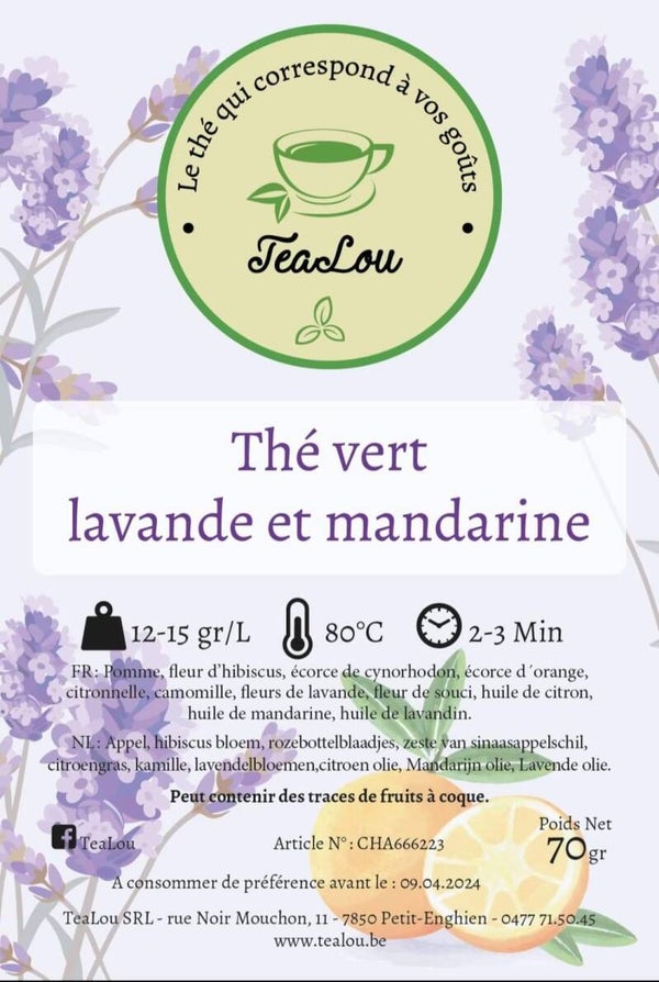 Thé vert  lavande et mandarine