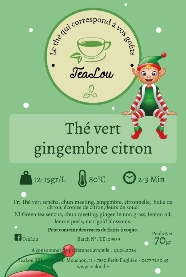 Thé vert gingembre citron