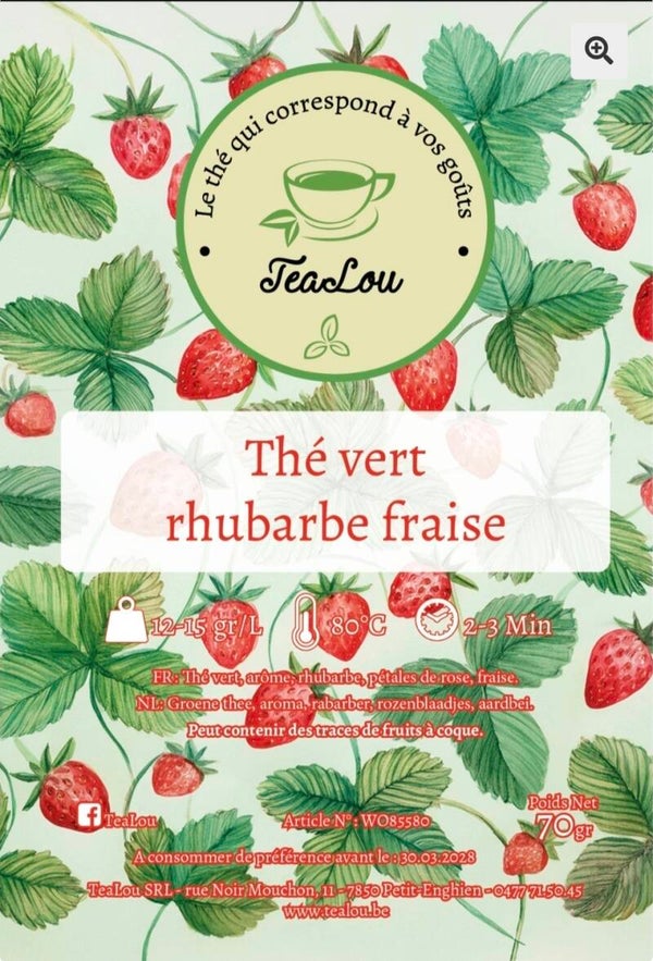 Thé vert rhubarbe fraise