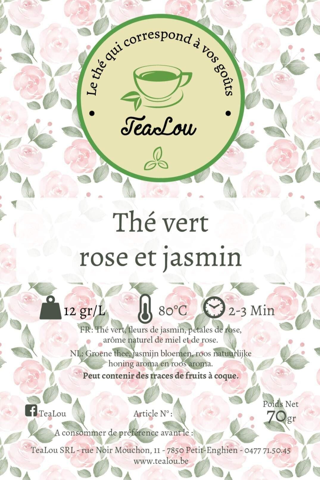 Thé vert rose jasmin
