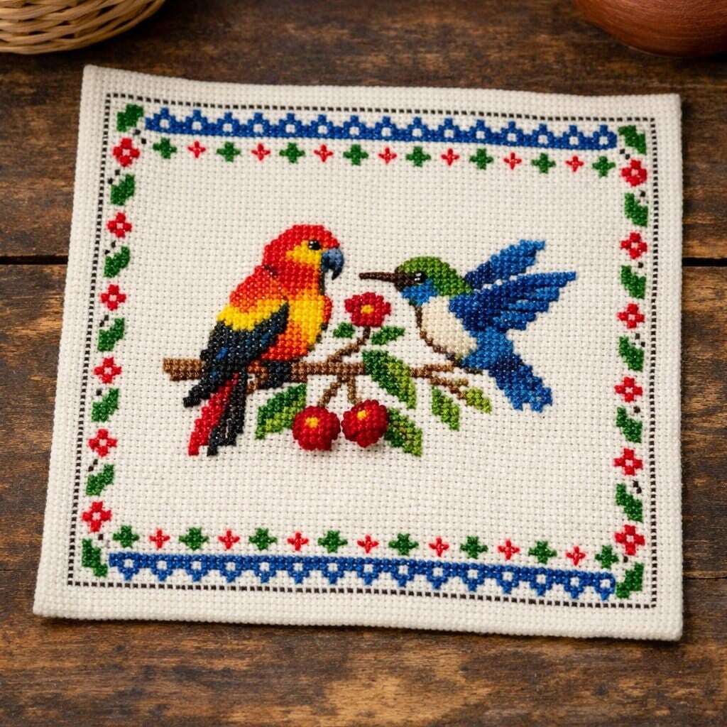 bordado de aves