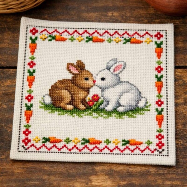 servilleta con diseño de conejos