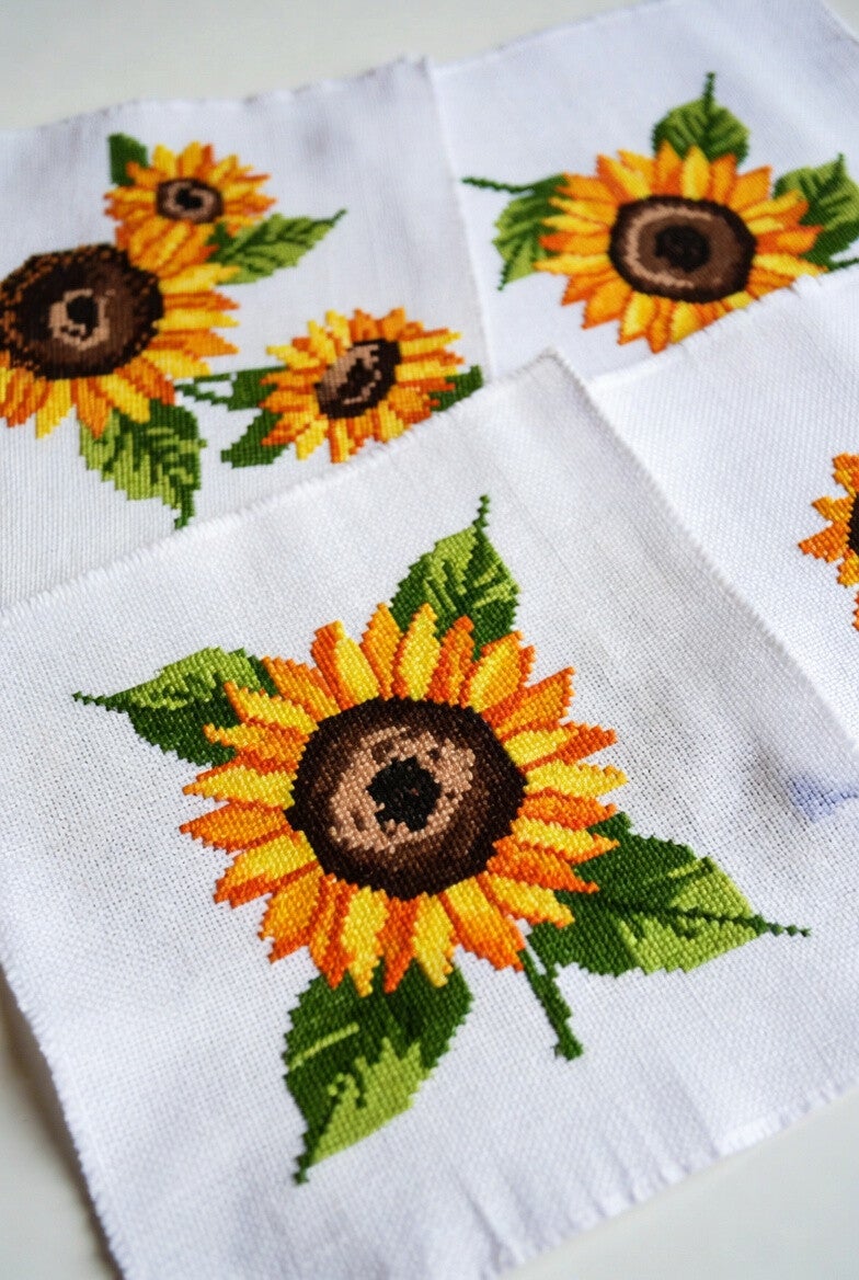 bordado de girasoles