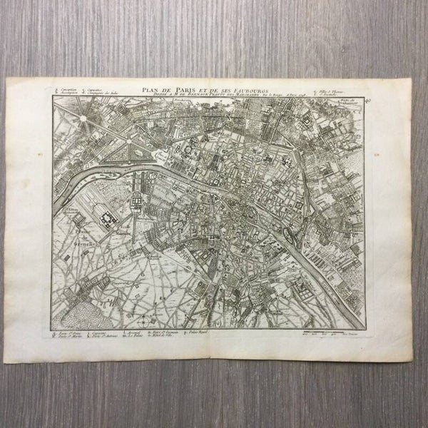 Plan de Paris et de ses Faubourgs - Georges Le Rouge - 1748