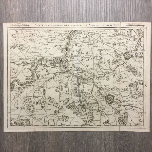 Kaart Lier en Mechelen - Dheuland - 1747