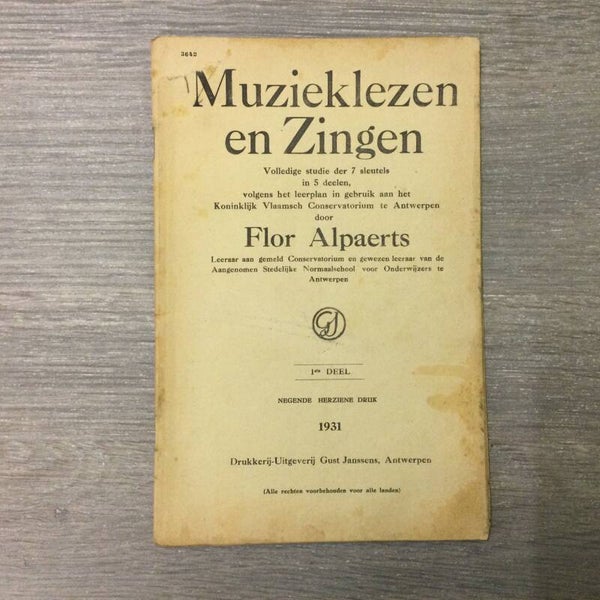 Muzieklezen en zingen - Flor Alpaerts - 1931