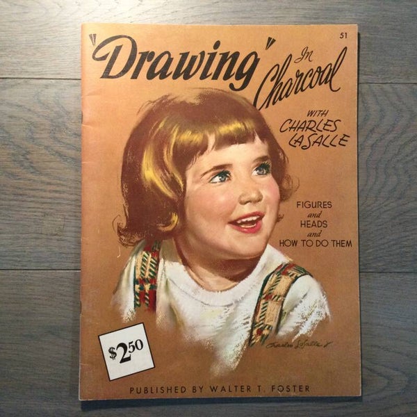 Drawing in charcoal - Charles Lasalle - 1950-'60