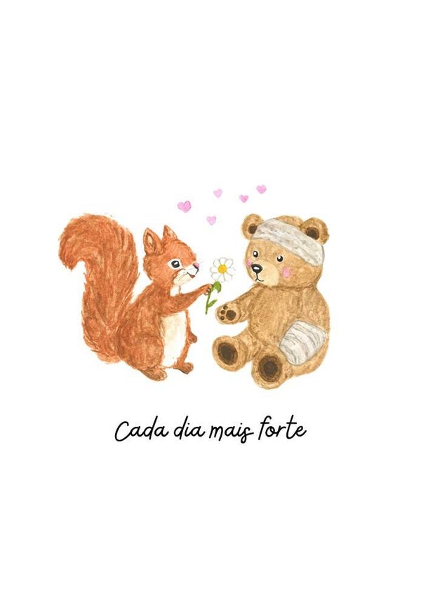Aria & Lino | Genesungskarte (Portugiesisch)