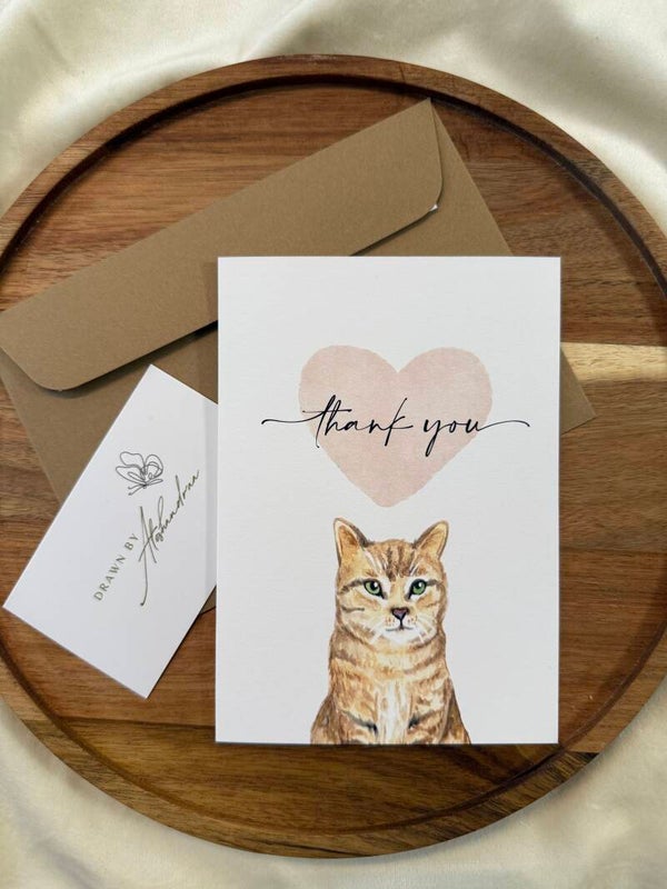 Pfötchenliebe - Dankeskarte (englisch)