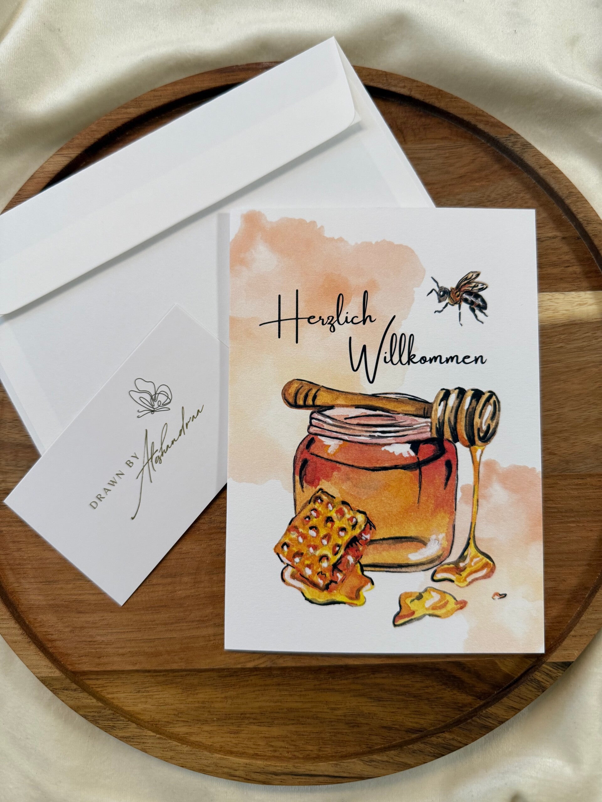 Honigapis - Willkommenskarte