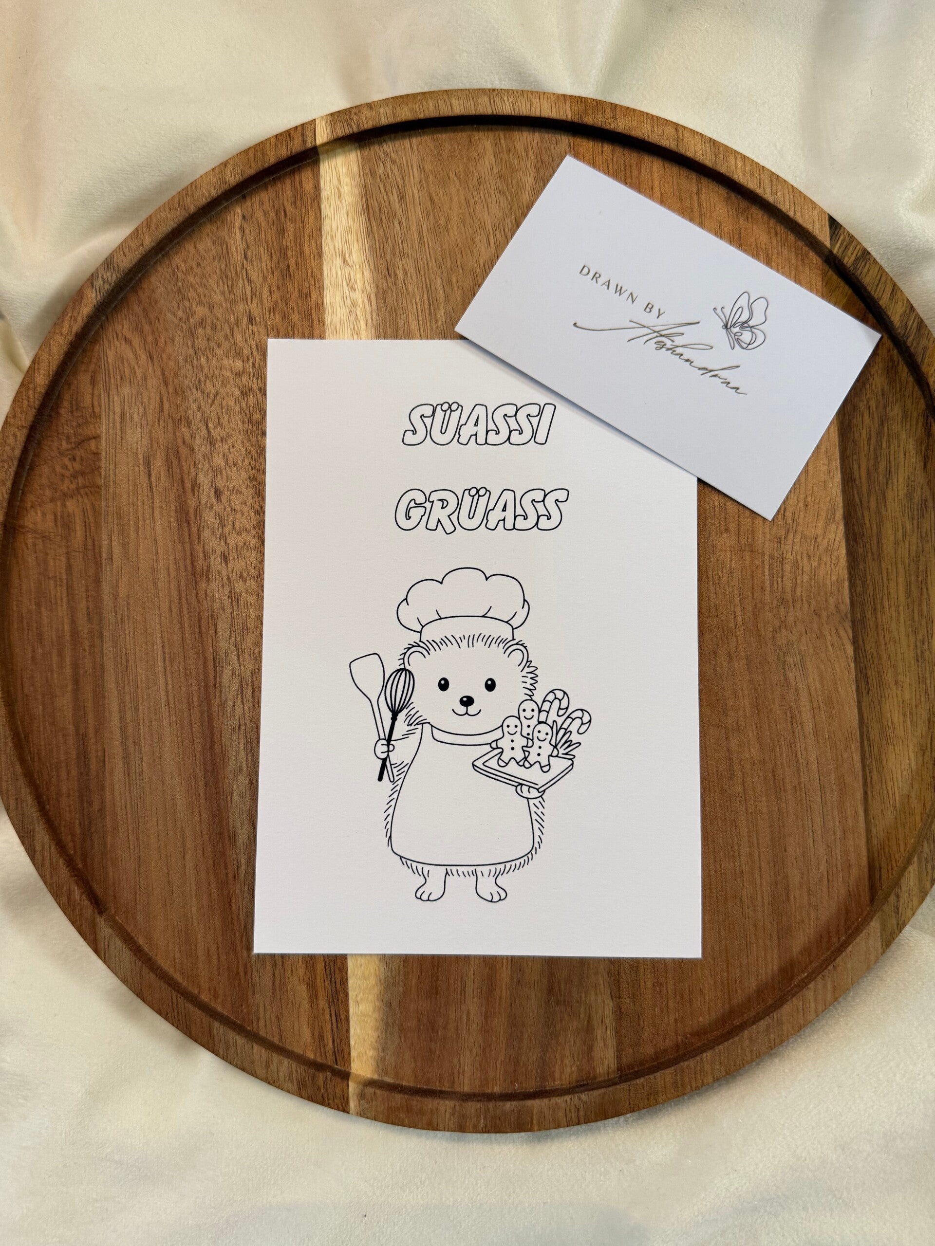 Milla - Postkarte zum Ausmalen (schweizerdeutsch)