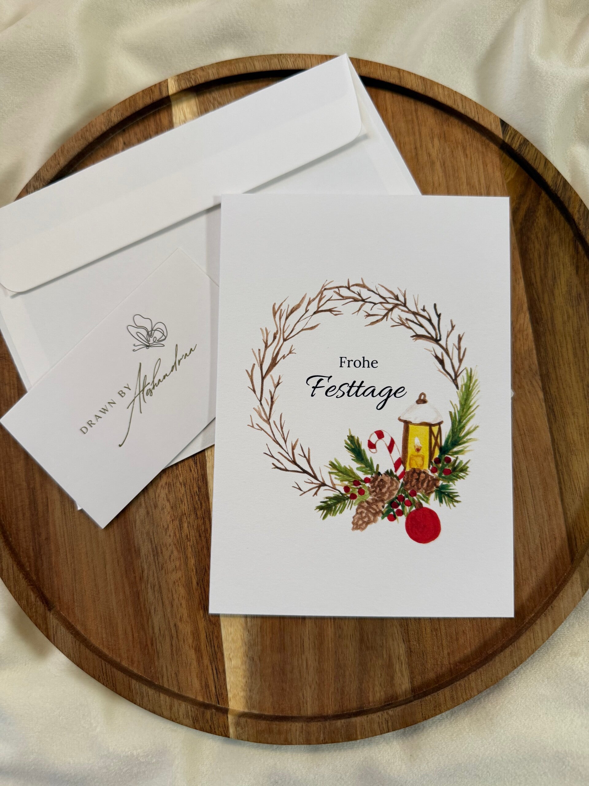 Adventskranz - Weihnachtskarte (deutsch)