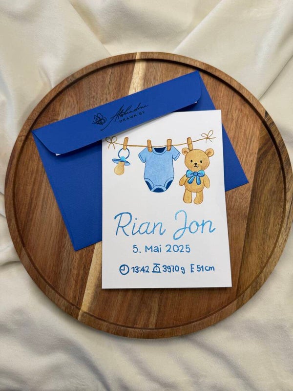 Geburtskarte Kind personalisierbar