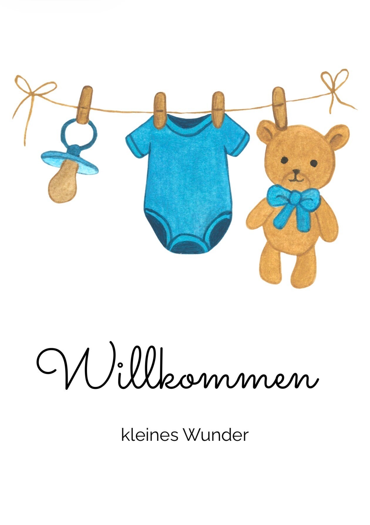 Geburtskarte Buab mit Text