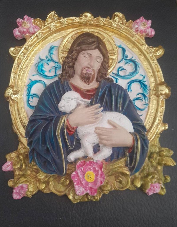 Bon-Pasteur en plâtre