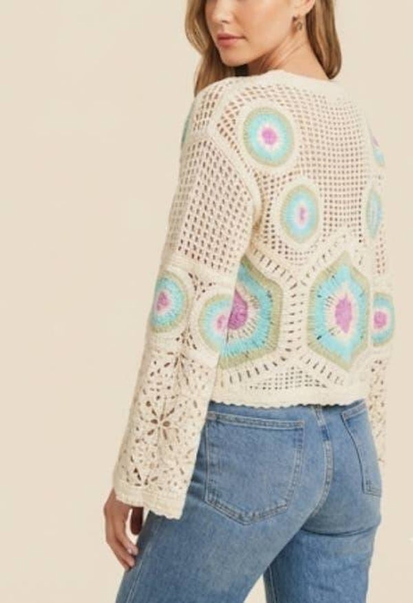 top gehaakt beige