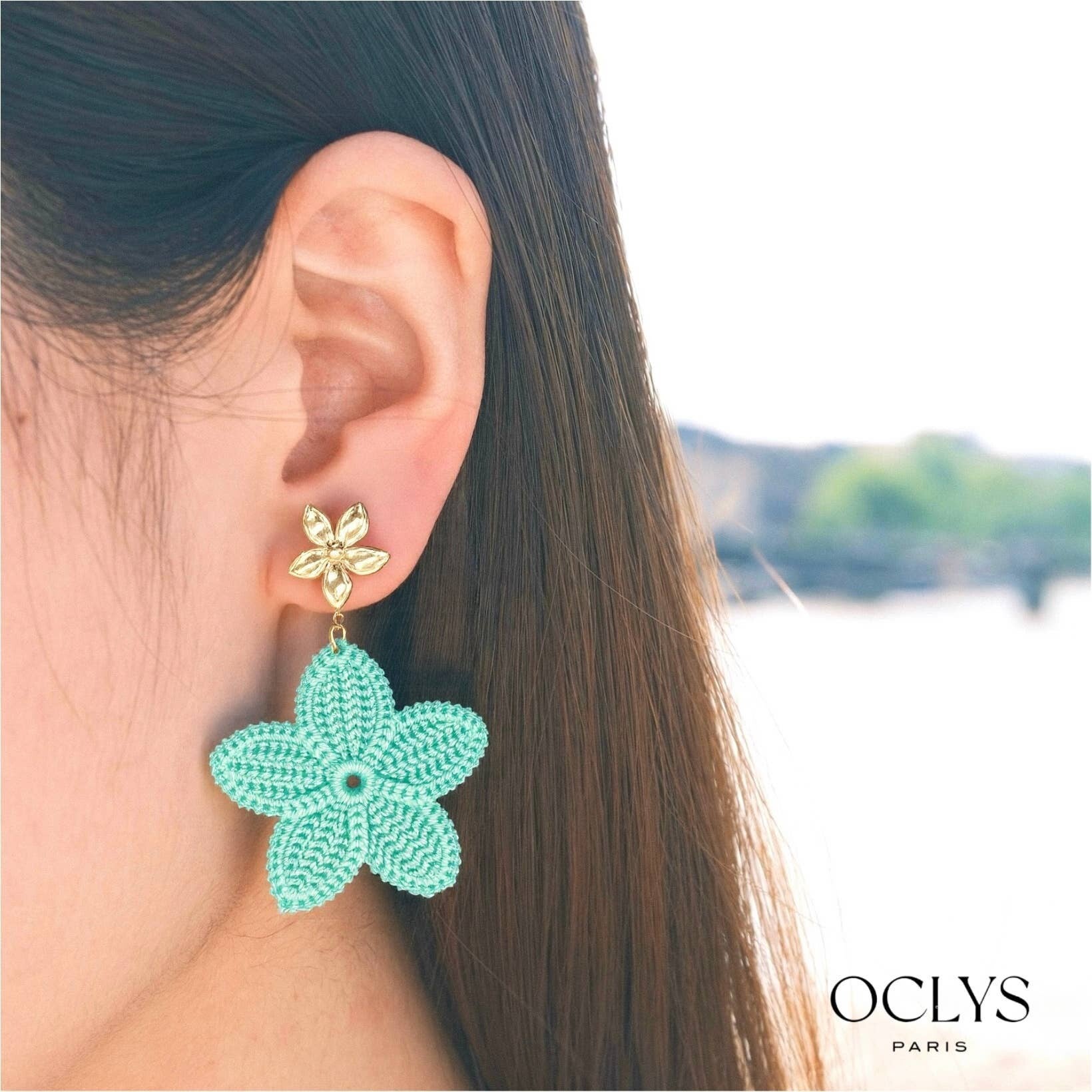 Oorbellen met bloemdruppel Oclys