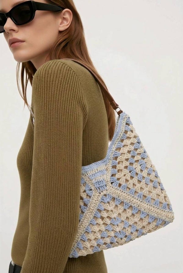 Geweven zomer schoudertas