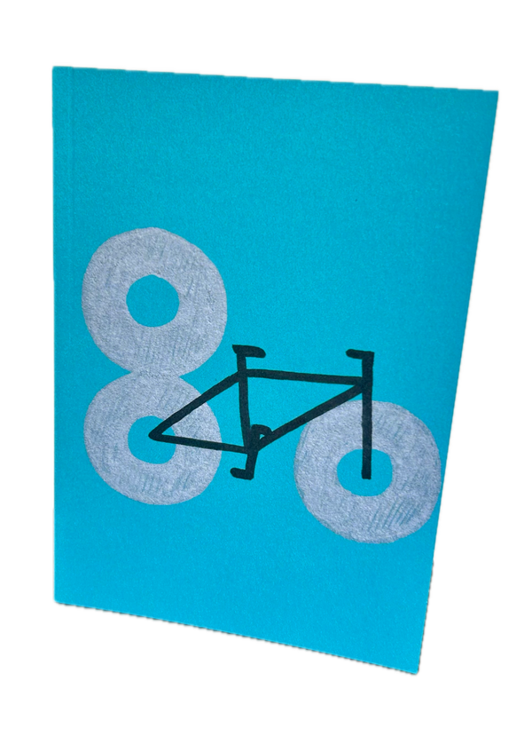 80 jaar fiets kaart met verzendenvelop