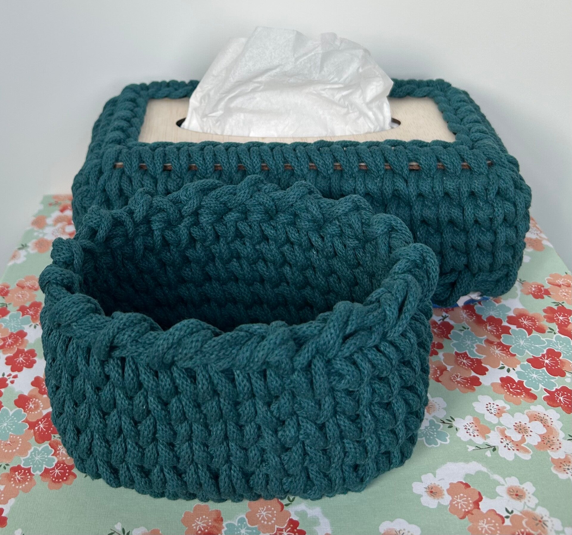 Tissuecover en kleine mand set