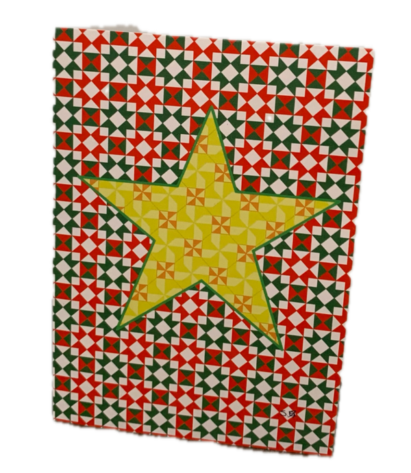Kerstster kaart met verzendenvelop
