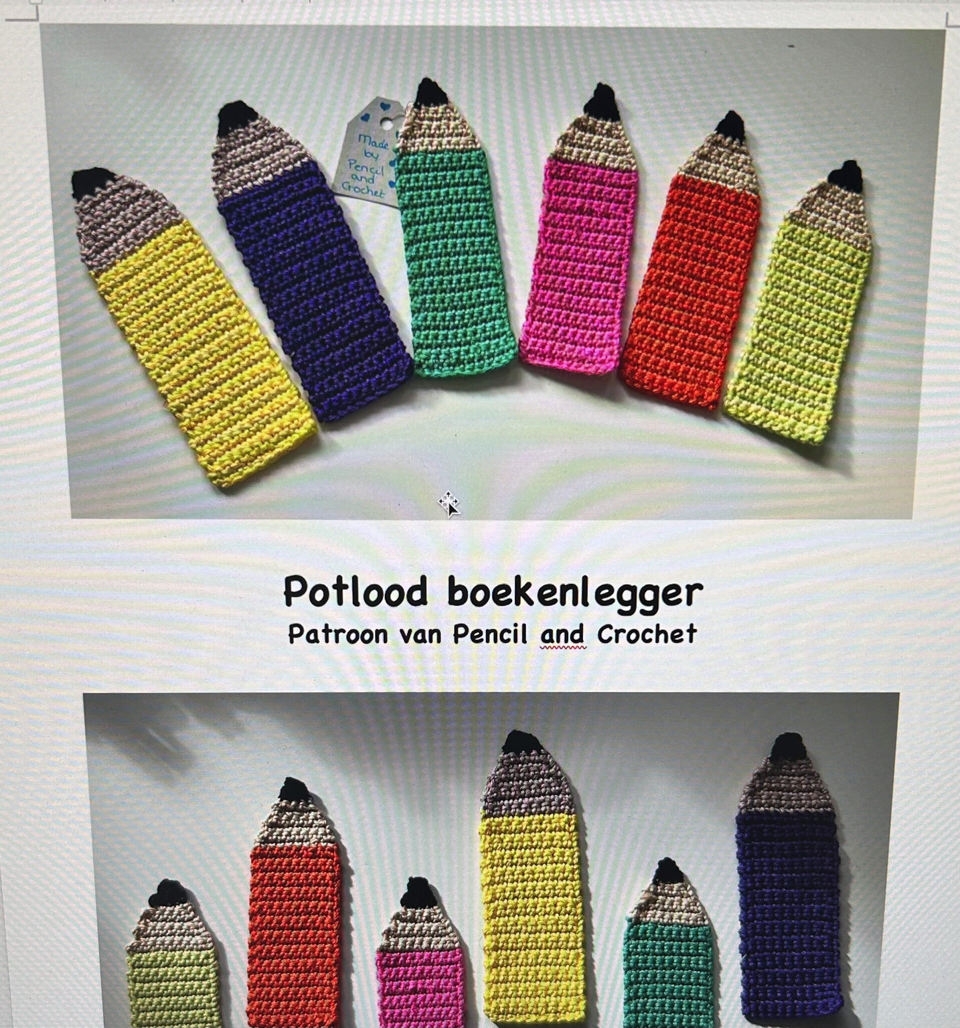 Potlood boekenlegger haakpatroon