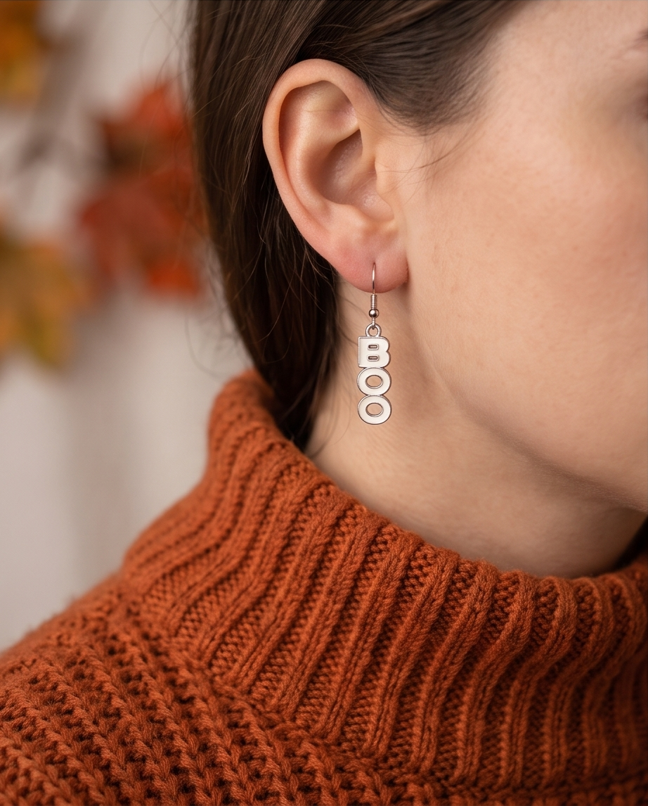 Halloween boo earrings