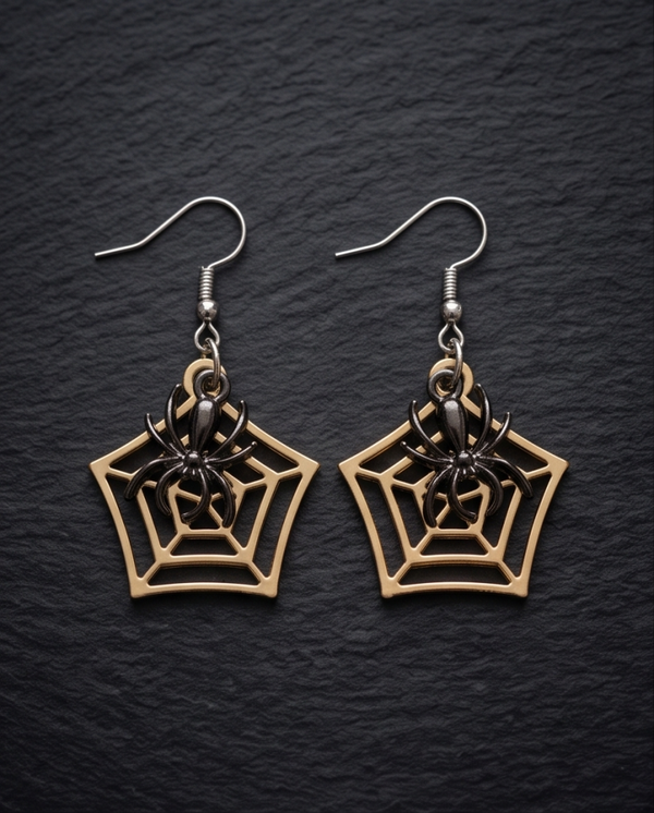 Halloween spider web earrings