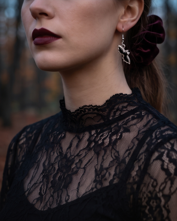 Halloween bat earrings