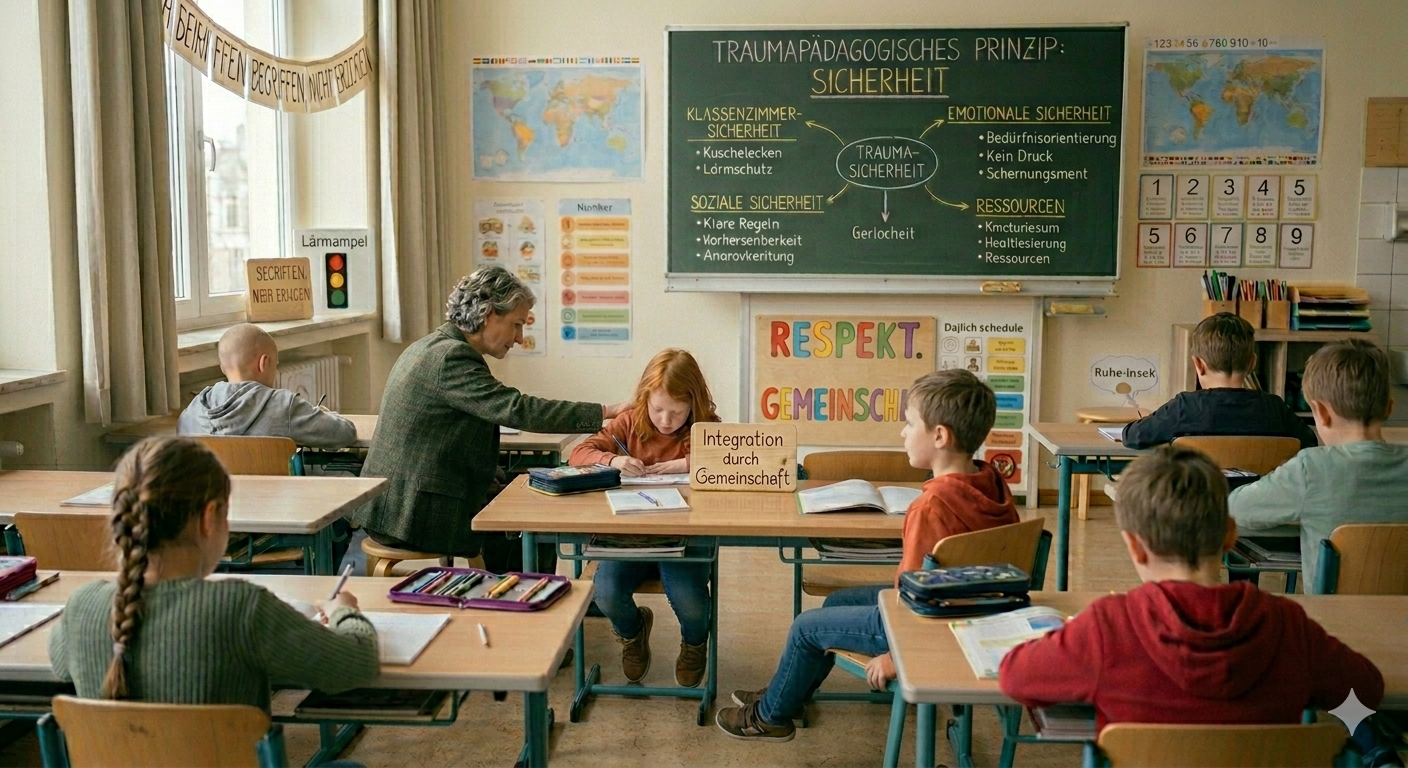 Schüler auf Sitzplätzen in einer Schulklasse