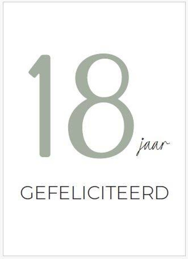 Postkaart - 18 jaar