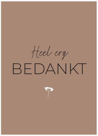 Postkaart Heel erg bedankt