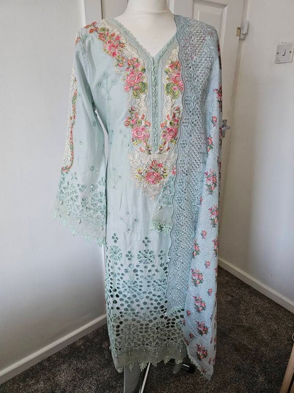 4 piece chickenkari lawn suit