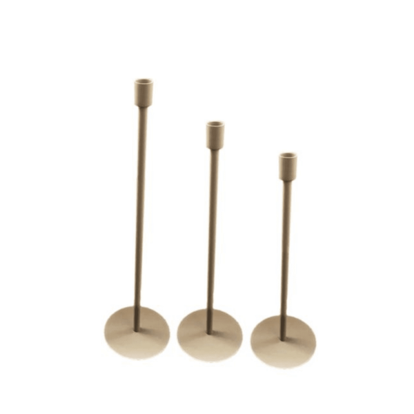 Set van 3 kandelaren Taupe