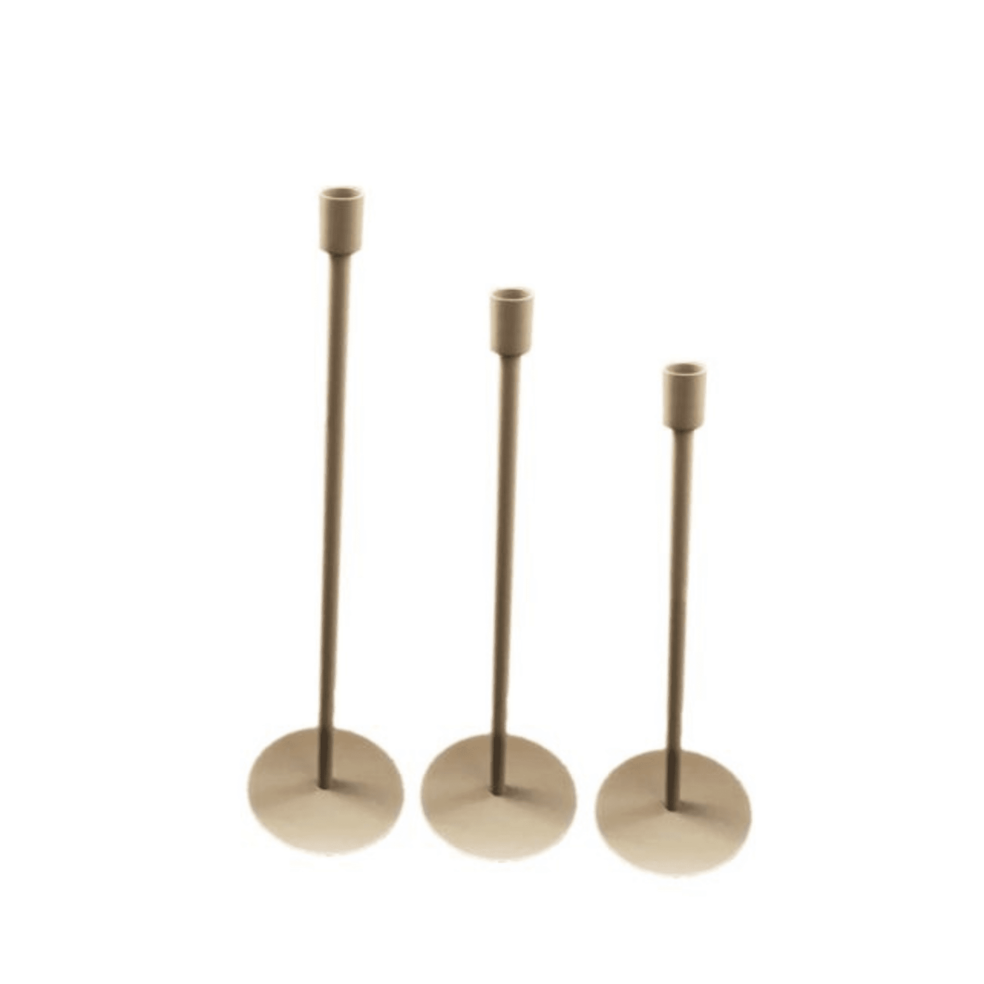 Set van 3 kandelaren Taupe