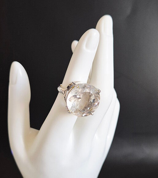 Rock Crystal and 925 Sterling Silver Ring
