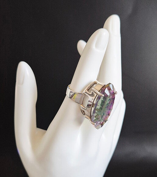 Mystic Topaz Gemstone and 925 Sterling Silver Ring