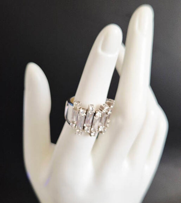 Cubic Zirconia Stones and 925 Sterling Silver Ring