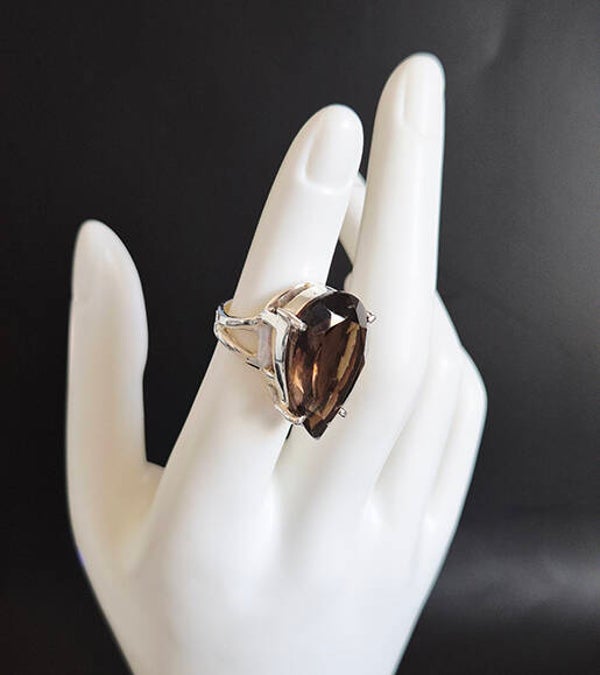 Smoky Quartz and Sterling Silver Ring
