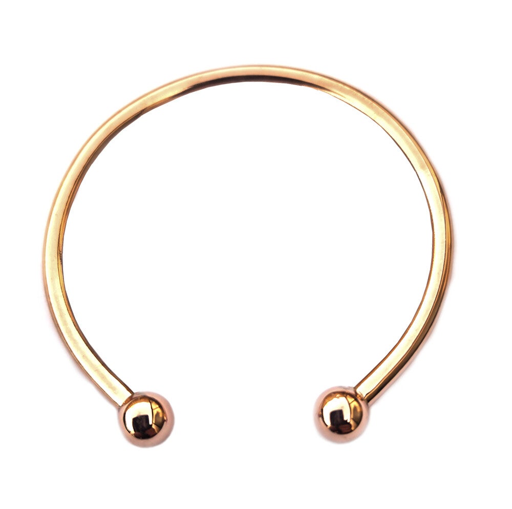 Ladies Large Pure Copper Bangle with Elegant Ball Ends for Stylish Accessory
