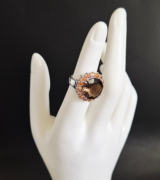 Smoky Quartz and Sterling Silver Ring