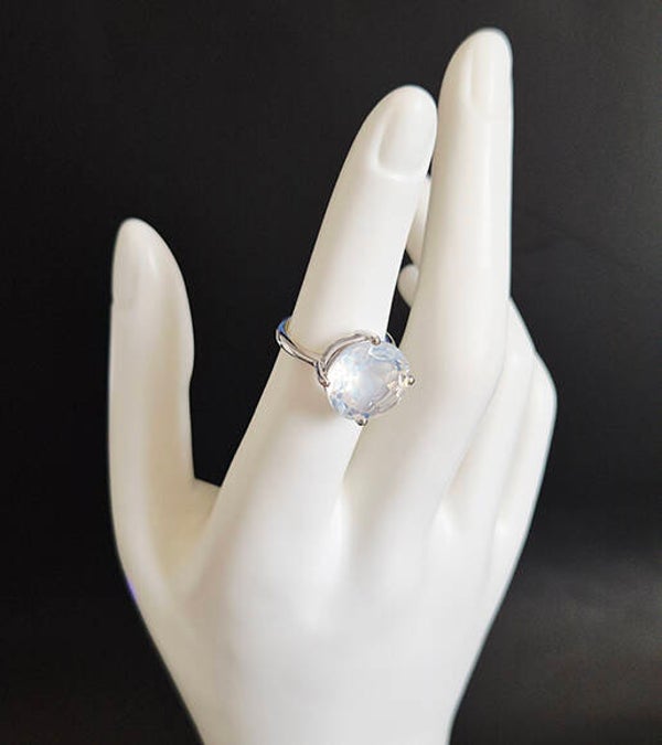 White Topaz and Sterling Silver Ring